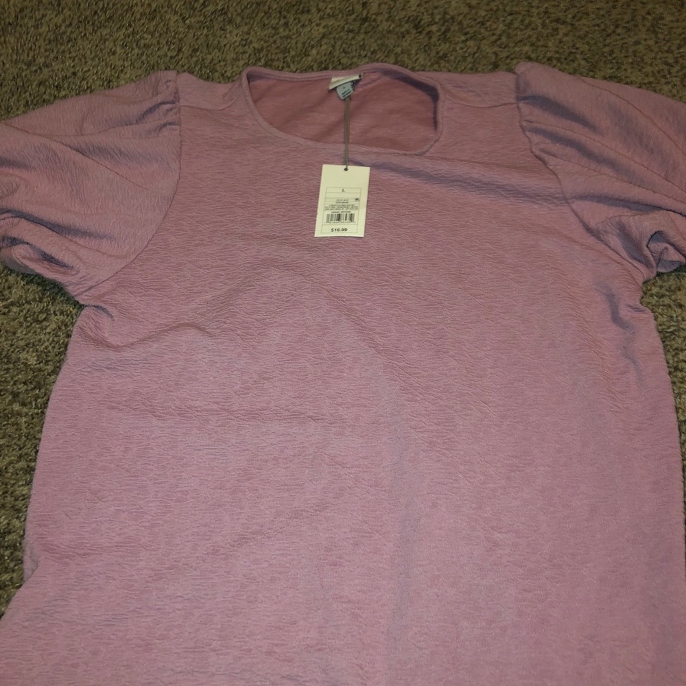 short sleeve pink blouse